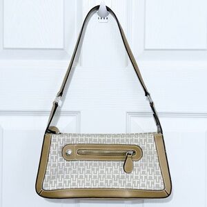 Tommy Hilfiger Beige and White Shoulder Bag